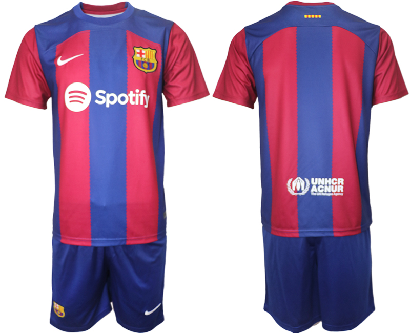Men 2023-2024 Club Barcelona home blank red Soccer Jersey